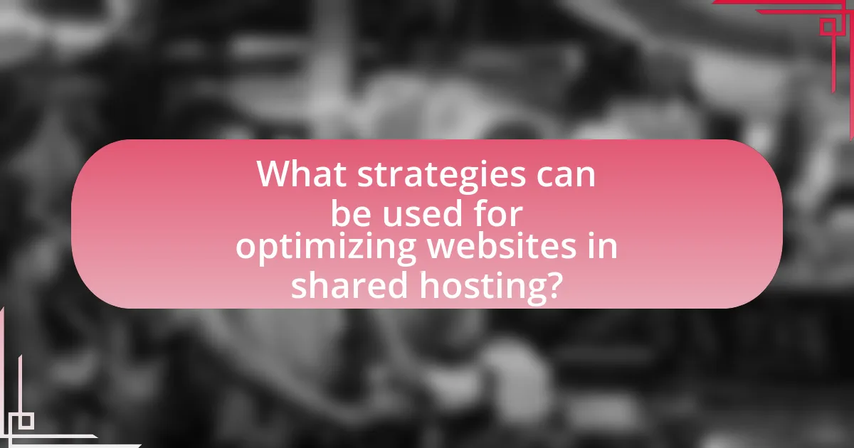 What strategies can be used for optimizing websites in shared hosting?